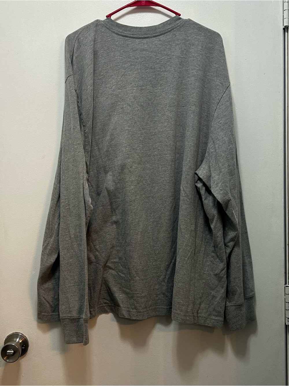 Basic Editions Men's Long Sleeve Crewneck Tee - Heather Gray - Picture 2 of 3